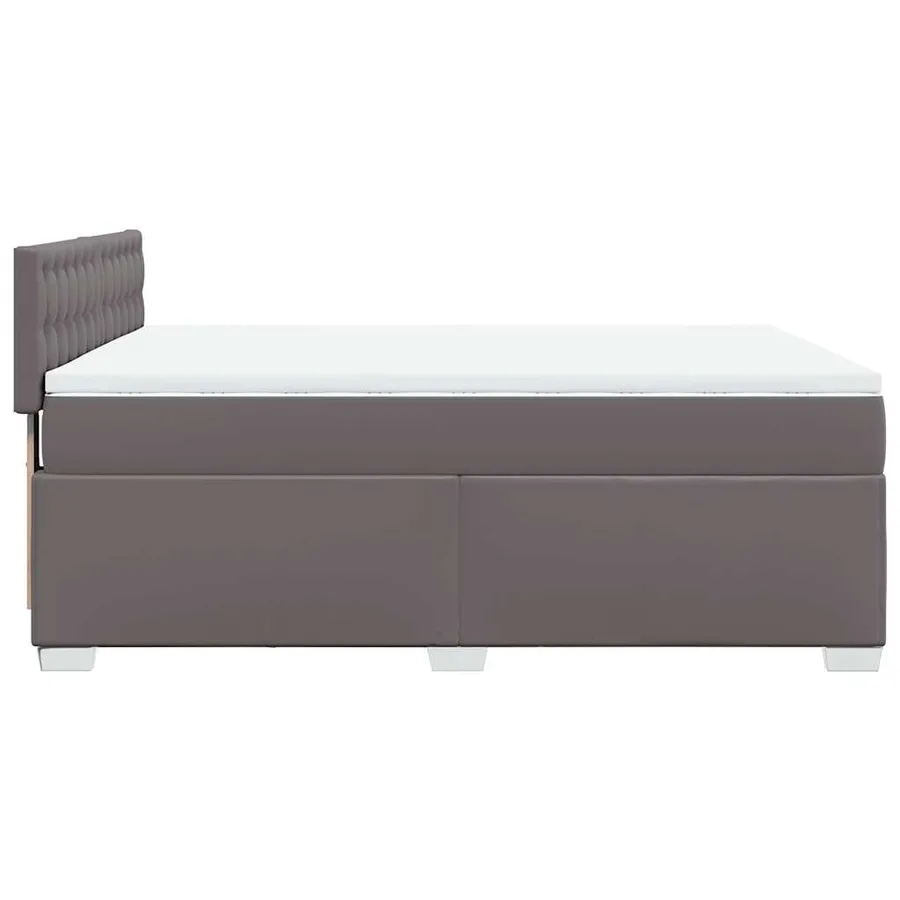Sommier à lattes de lit avec matelas Gris 140x190 cm Similicuir - 11