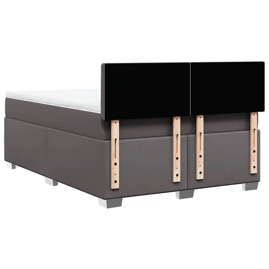 Sommier à lattes de lit avec matelas Gris 140x190 cm Similicuir - 12
