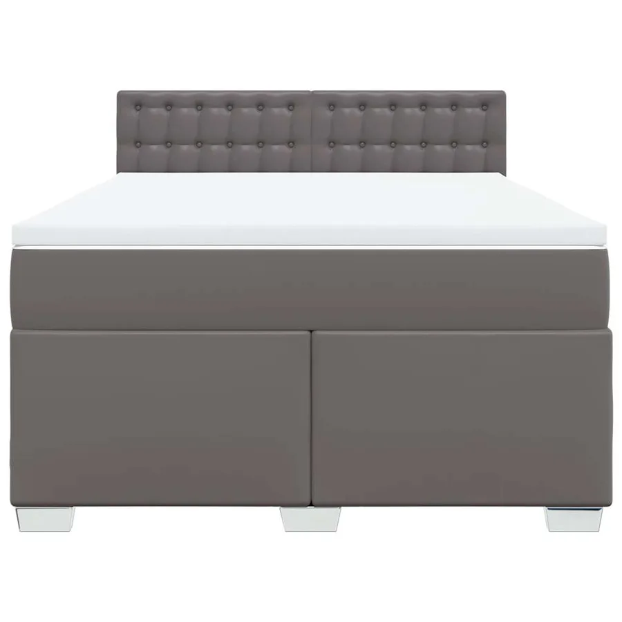 Sommier à lattes de lit avec matelas Gris 140x190 cm Similicuir - 6