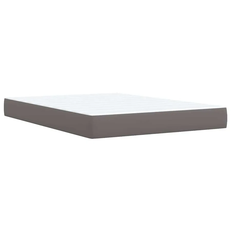 Sommier à lattes de lit avec matelas Gris 140x190 cm Similicuir - 9