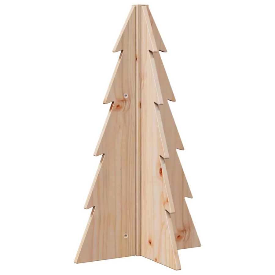 Arbre de Noël en bois pour décoration 69,5cm bois massif de pin - 2