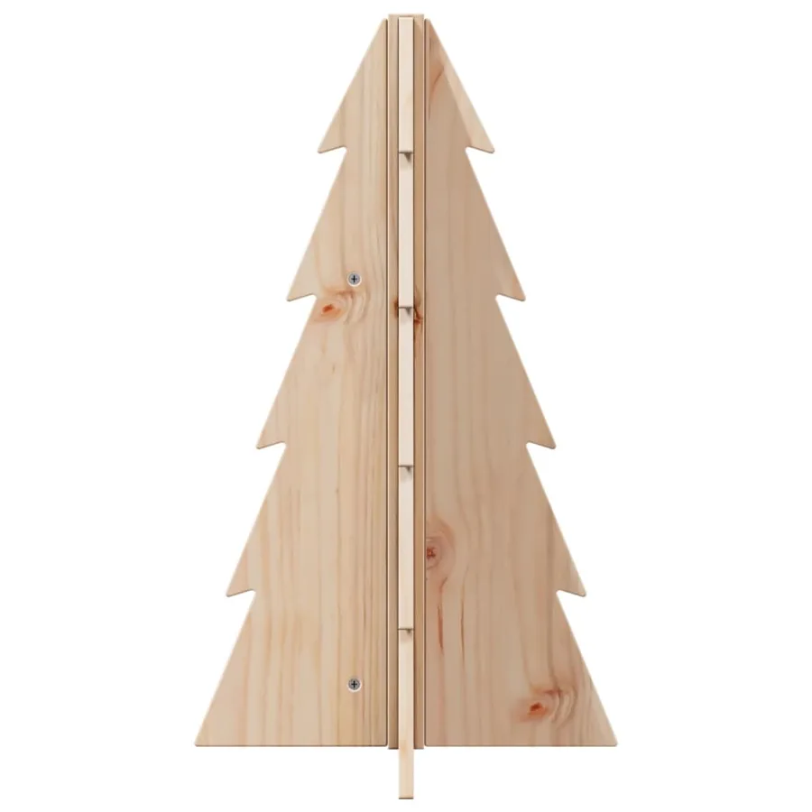Arbre de Noël en bois pour décoration 69,5cm bois massif de pin - 3