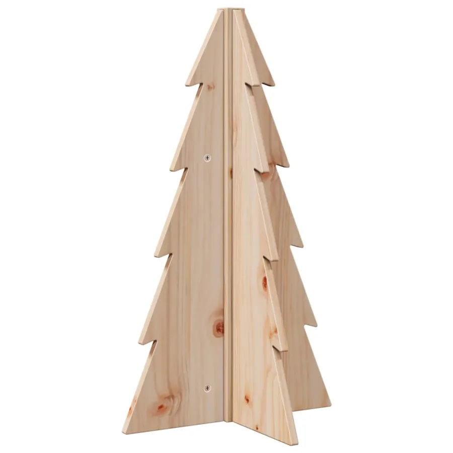 Arbre de Noël en bois pour décoration 69,5cm bois massif de pin - 5