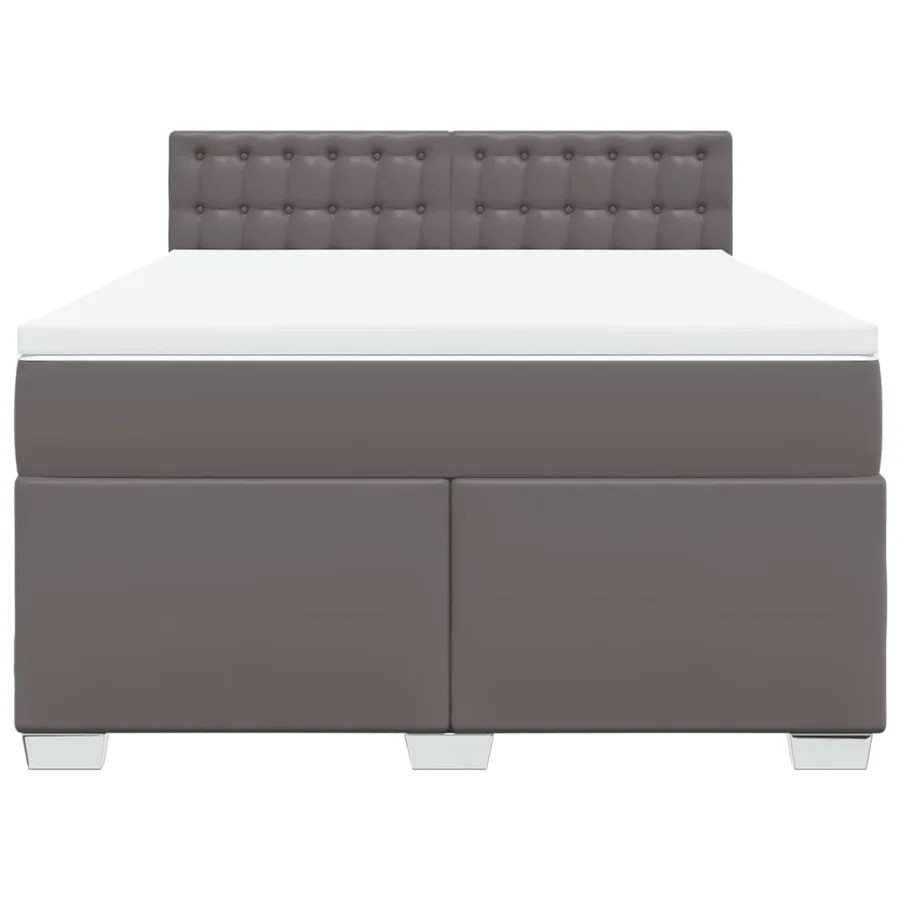Sommier à lattes de lit avec matelas Gris 140x190 cm Similicuir - 4