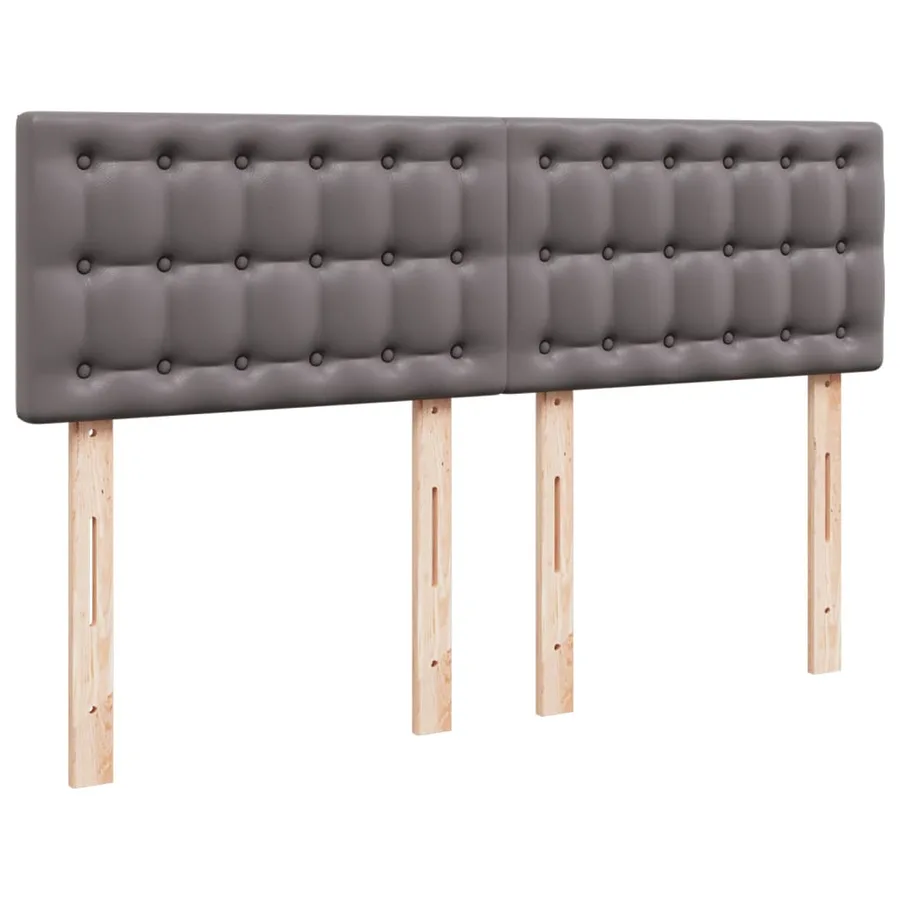 Sommier à lattes de lit avec matelas Gris 140x190 cm Similicuir - 7