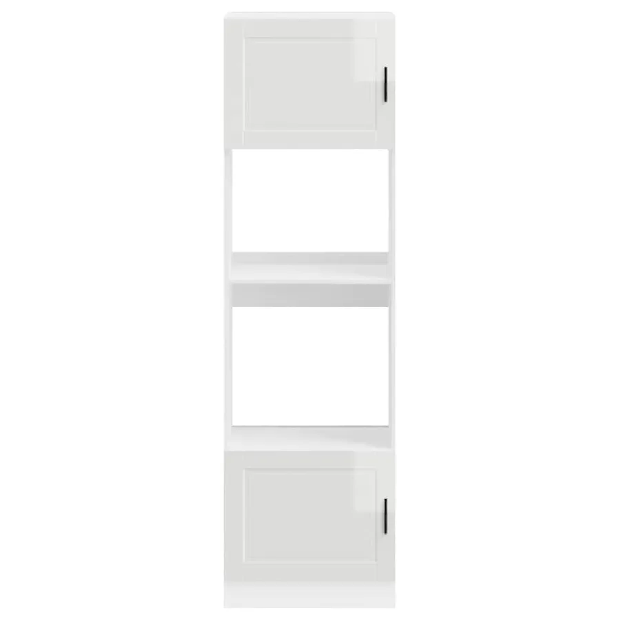 Armoires de four 2 pcs Porto blanc brillant bois d'ingénierie - 4