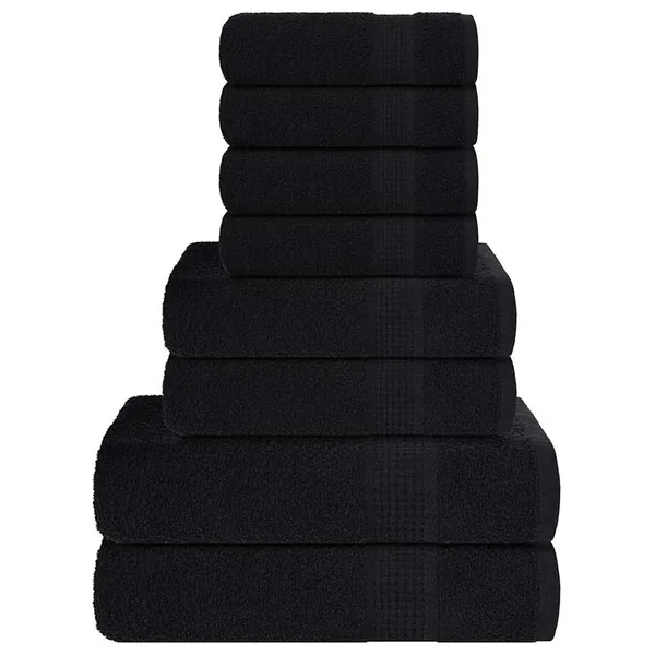 Ensemble de serviettes FROGN 8 pcs noir 360 g/m²