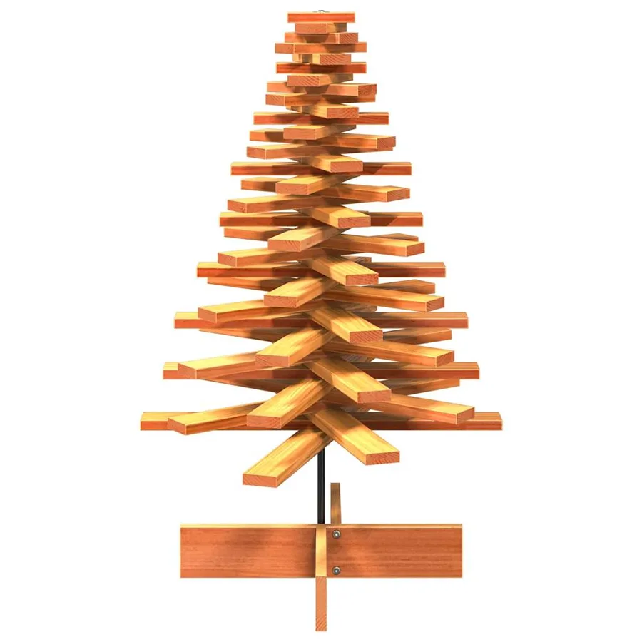 Arbre de Noël en bois pour décoration 100 cm bois de pin massif - 3