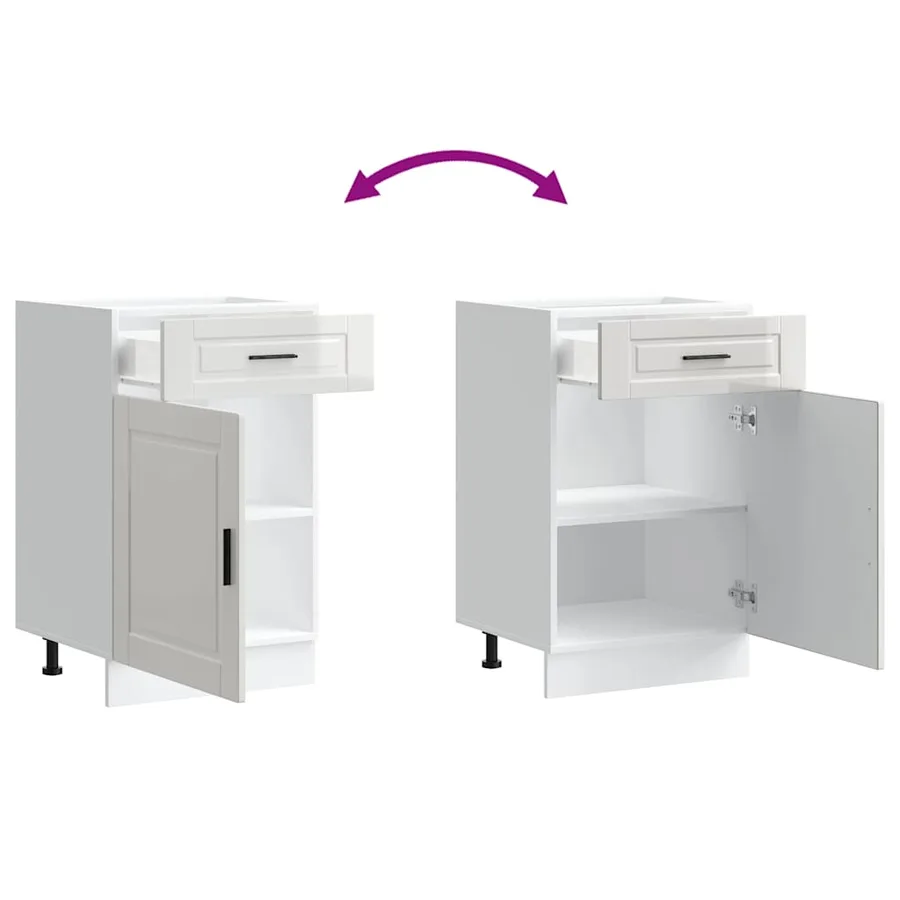 Armoire de cuisine Porto blanc brillant bois ingénierie - 9