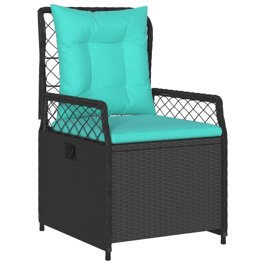 Chaises de jardin inclinables lot de 2 noir résine tressée - 4