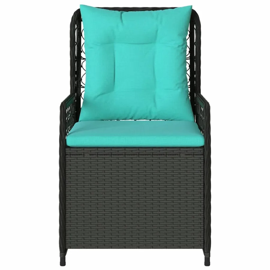 Chaises de jardin inclinables lot de 2 noir résine tressée - 5