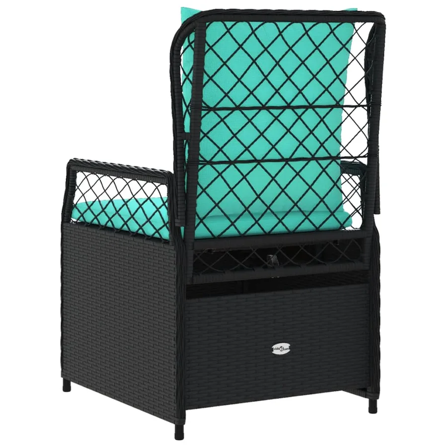 Chaises de jardin inclinables lot de 2 noir résine tressée - 7