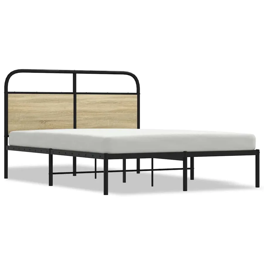 Cadre de lit sans matelas 135x190 cm chêne sonoma - 2
