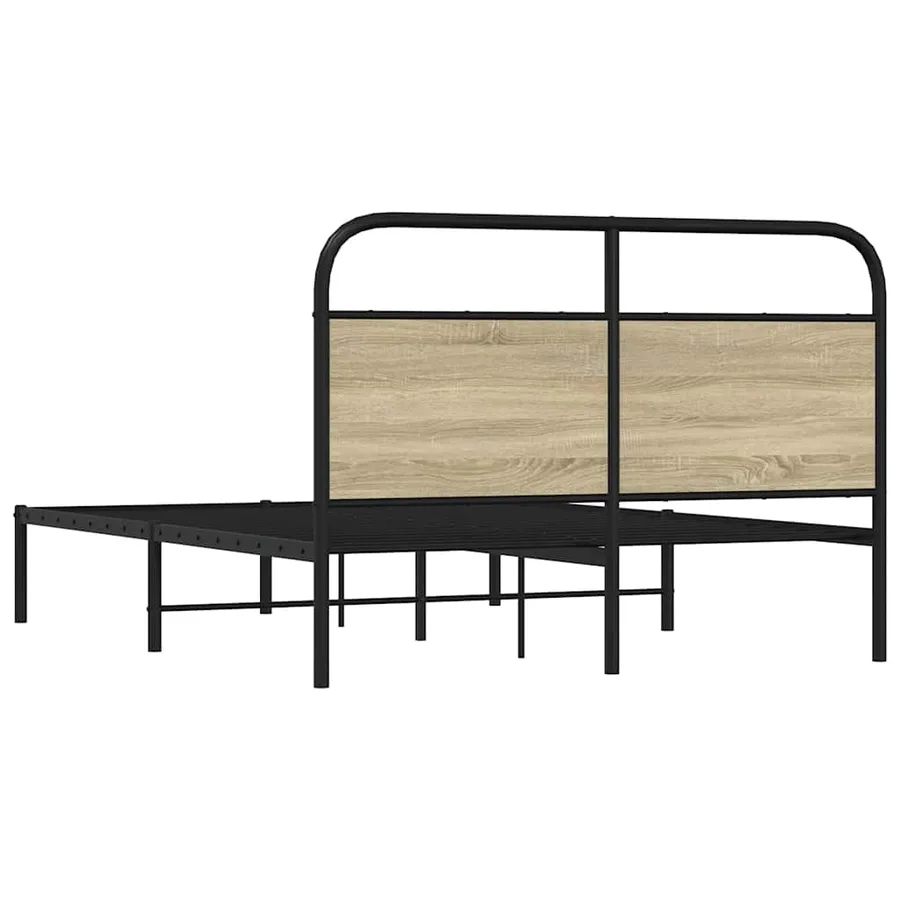 Cadre de lit sans matelas 135x190 cm chêne sonoma - 7