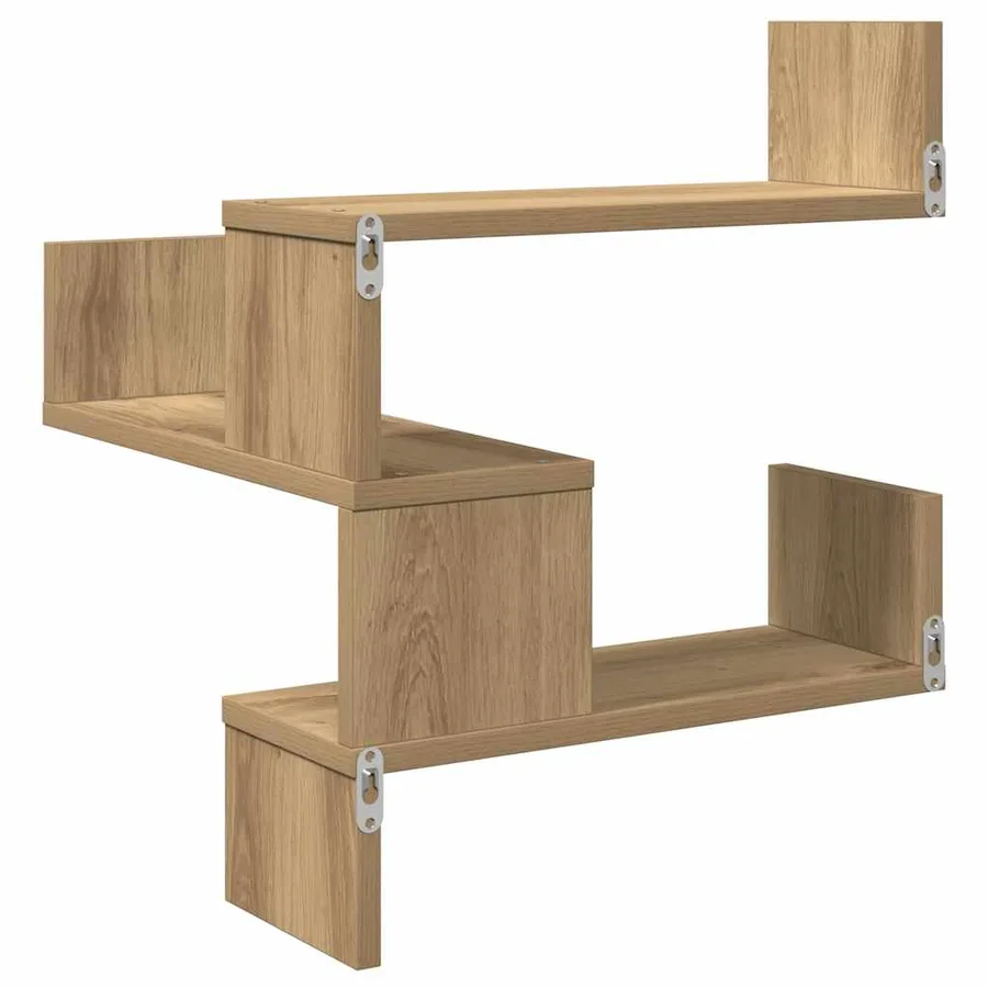 Étagère d'angle murale chêne artisanal 40x40x49,5 cm - 6