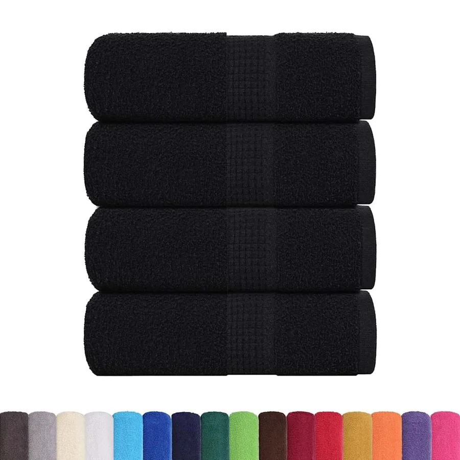 Serviettes de toilette FROGN 4 pièces Noir 30x30 cm 360 g/m² - 2