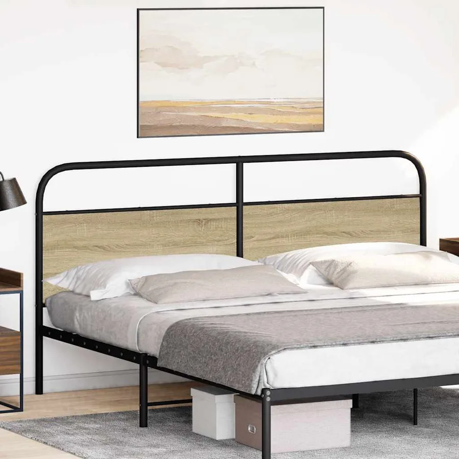 Tête de lit de remplacement chêne sonoma 190 cm acier et bois d'ingénierie - 2