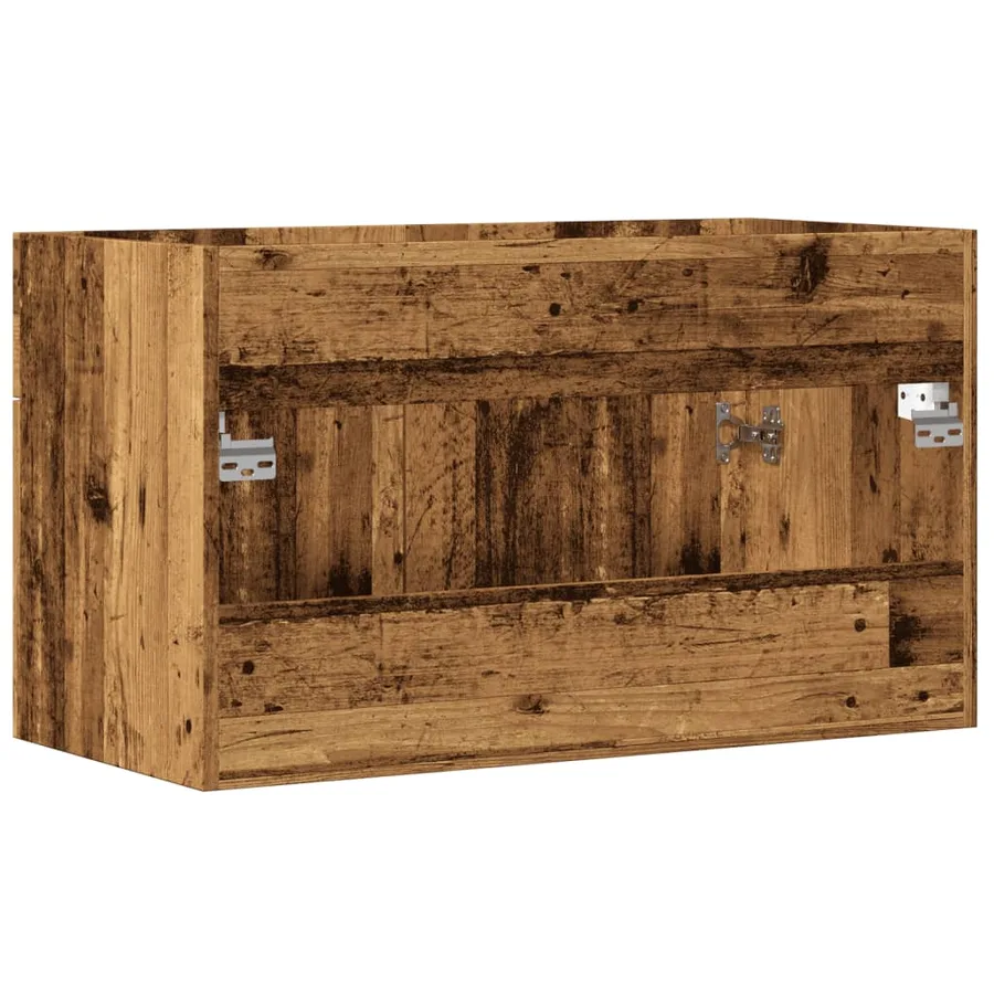 Armoire lavabo de salle de bain vieux bois bois d'ingénierie - 6