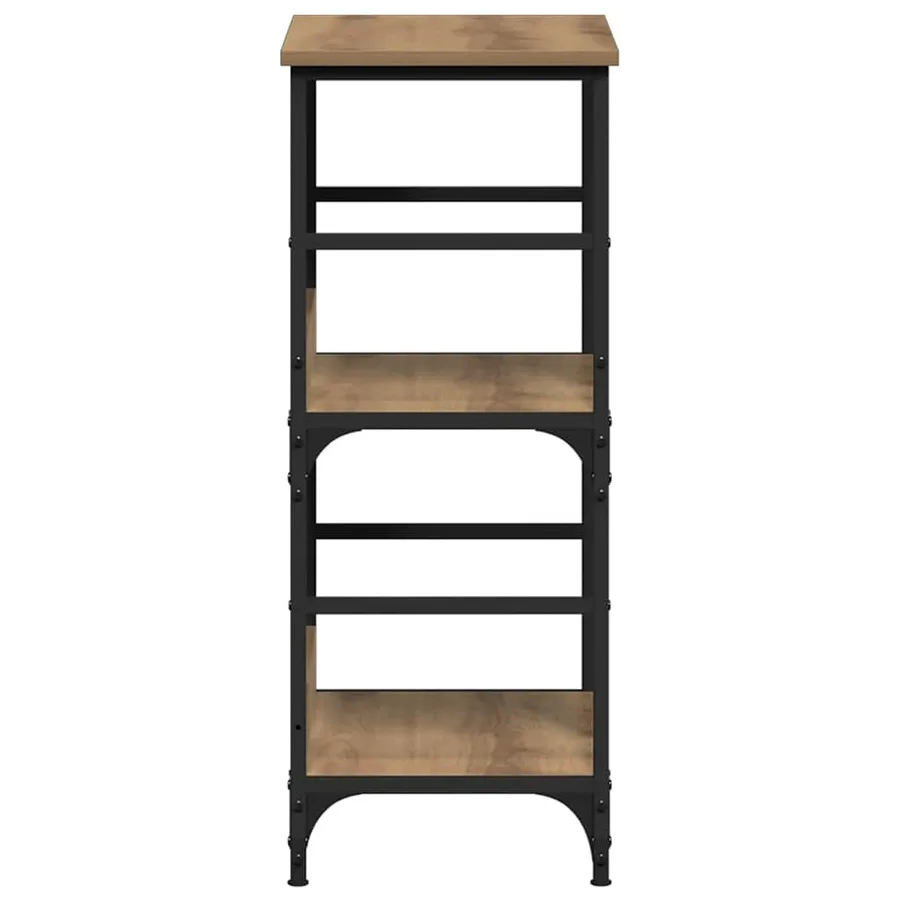 Bibliothèque chêne artisanal 50x33x82 cm bois d'ingénierie - 5