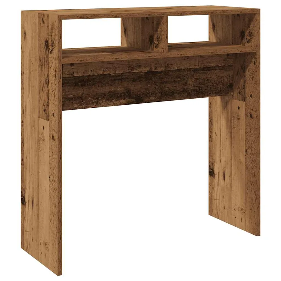 Table console vieux bois 78x30x80 cm bois d'ingénierie - 2