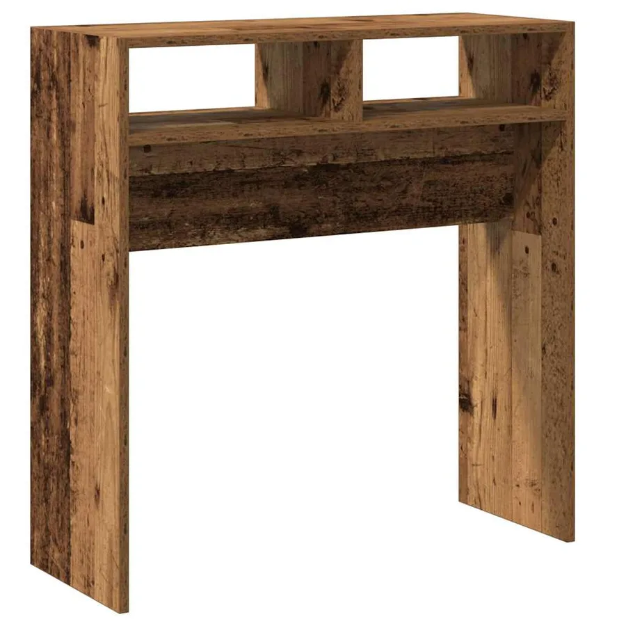 Table console vieux bois 78x30x80 cm bois d'ingénierie - 5
