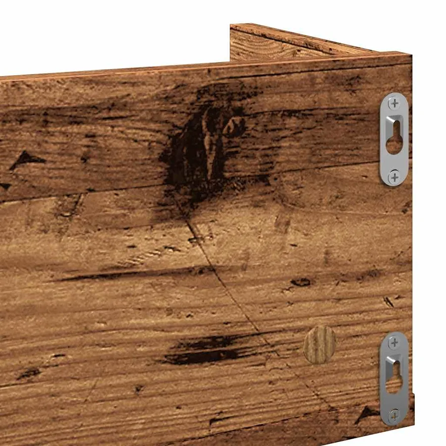 Étagère murale à CD vieux bois 100x18x18 cm bois d'ingénierie - 7