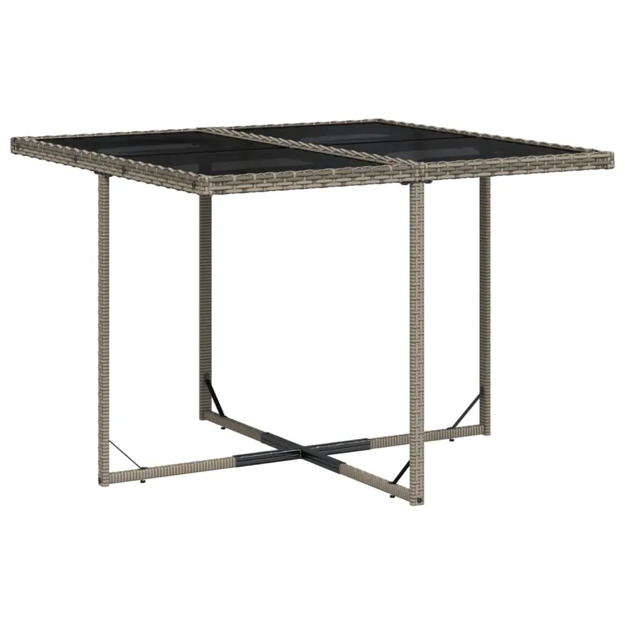 Ensemble à manger de jardin 11 pcs coussins gris résine tressée - 4