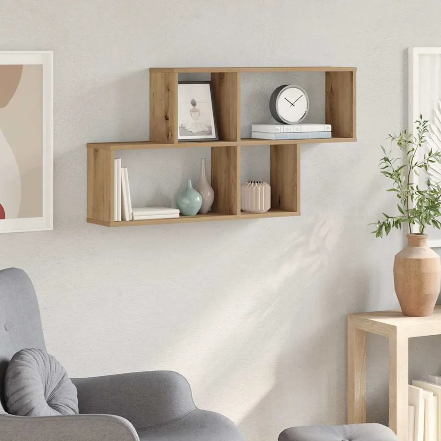 Étagère murale chêne artisanal 100x18x53 cm bois d'ingénierie - 3