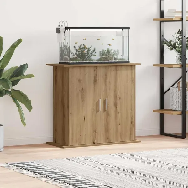 Support d'aquarium Chêne artisanal 81x36x73 cm Bois d'ingénierie