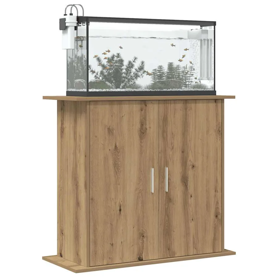 Support d'aquarium Chêne artisanal 81x36x73 cm Bois d'ingénierie - 3