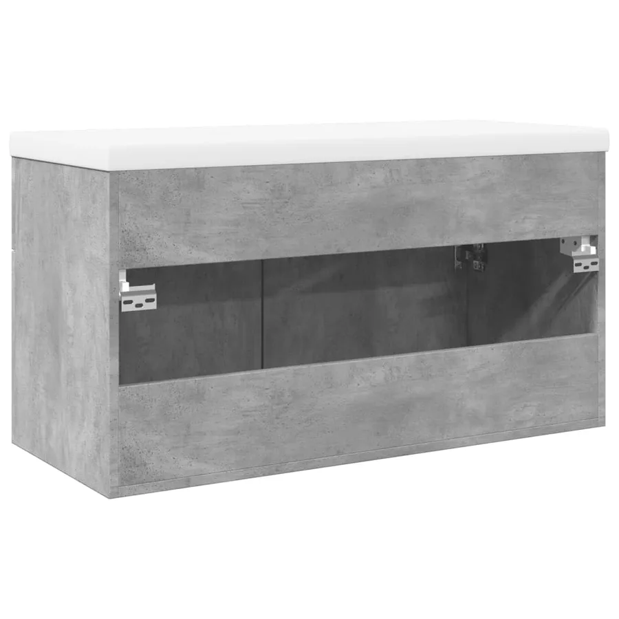 Armoire lavabo de salle de bain avec bassin intégré gris béton - 8