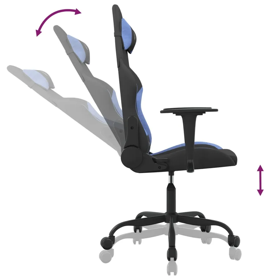Chaise de jeu Noir et bleu Tissu - 6