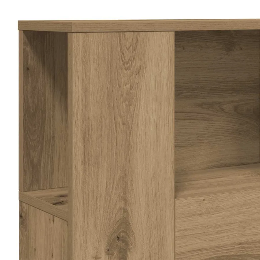 Armoire de tête de lit chêne artisanal 100x18,5x102,5 cm - 7
