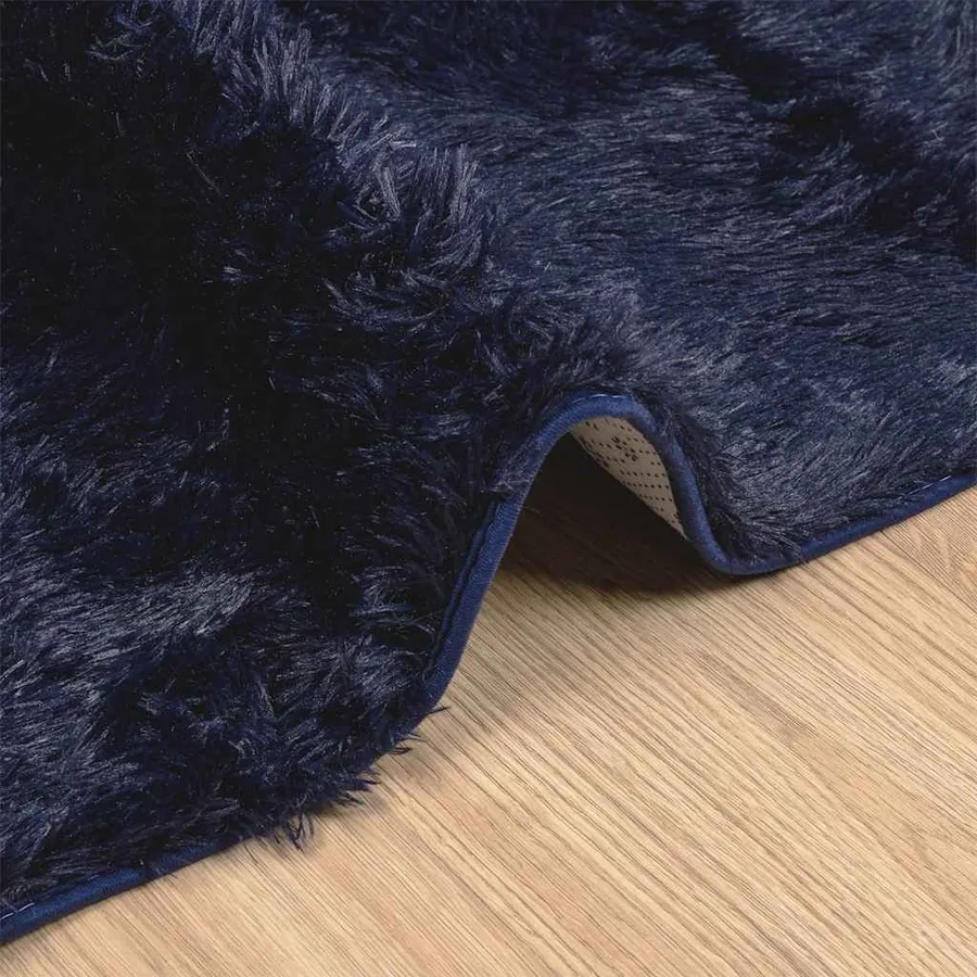 Tapis shaggy à poils longs NAVARRA bleu marine 240x240 cm - 5