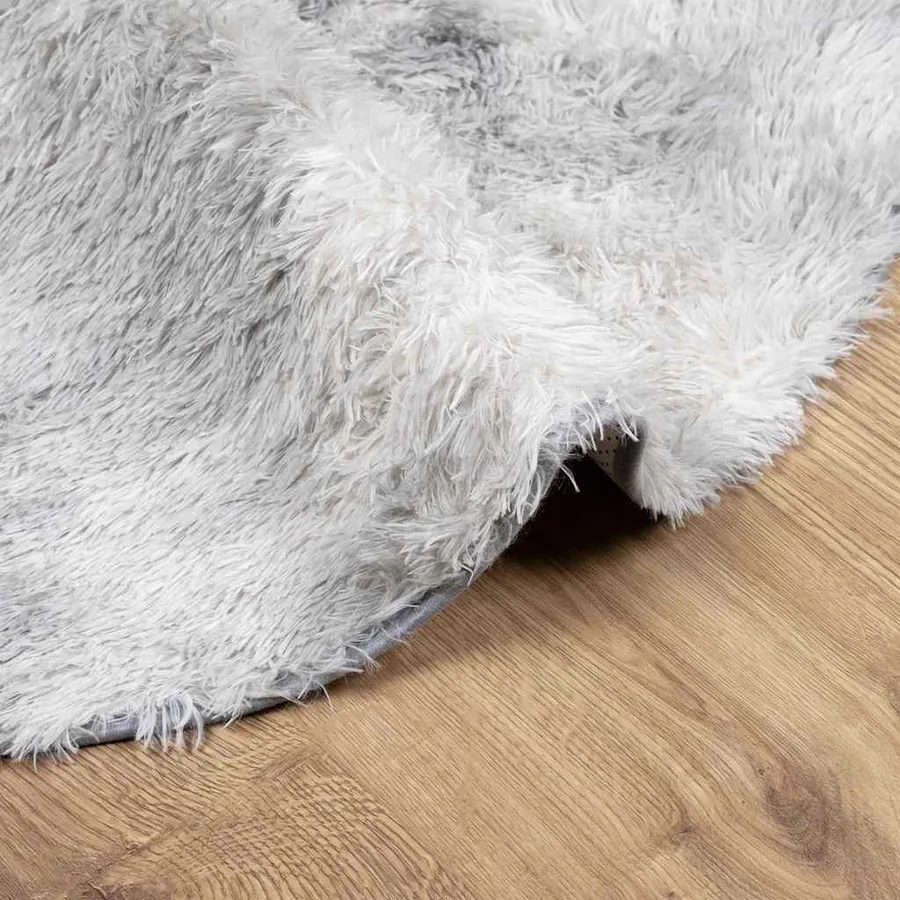 Tapis Shaggy à poils longs NAVARRA gris argenté 100x100 cm - 5