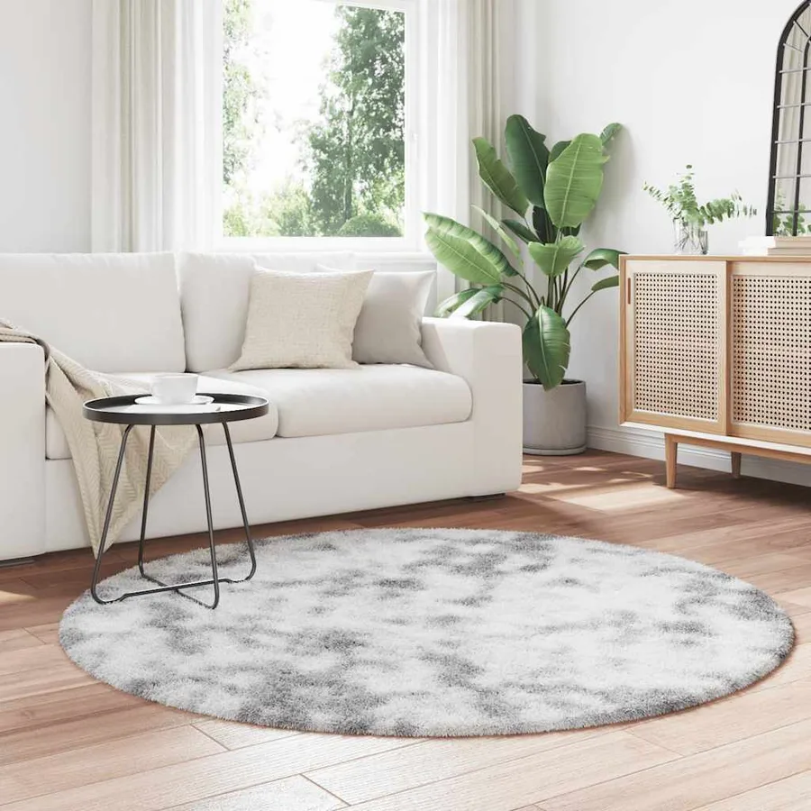 Tapis Shaggy à poils longs NAVARRA gris argenté 160x160 cm - 3