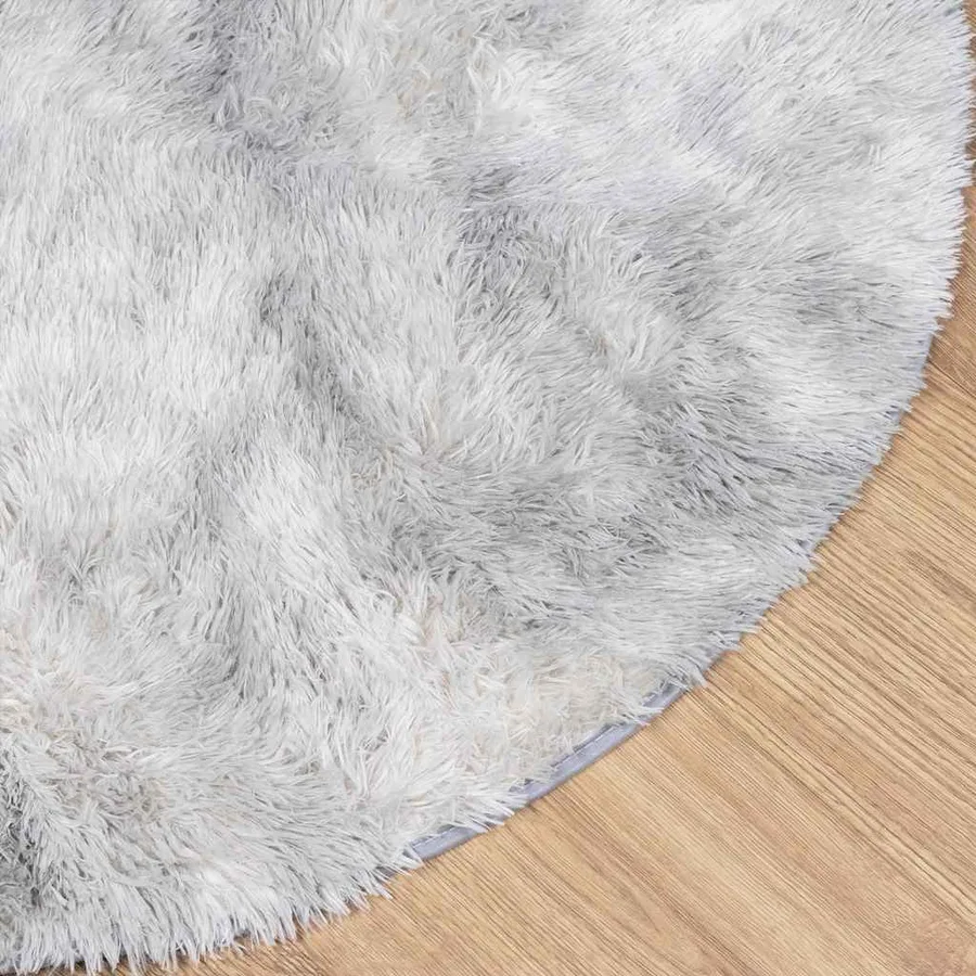 Tapis Shaggy à poils longs NAVARRA gris argenté 160x160 cm - 4
