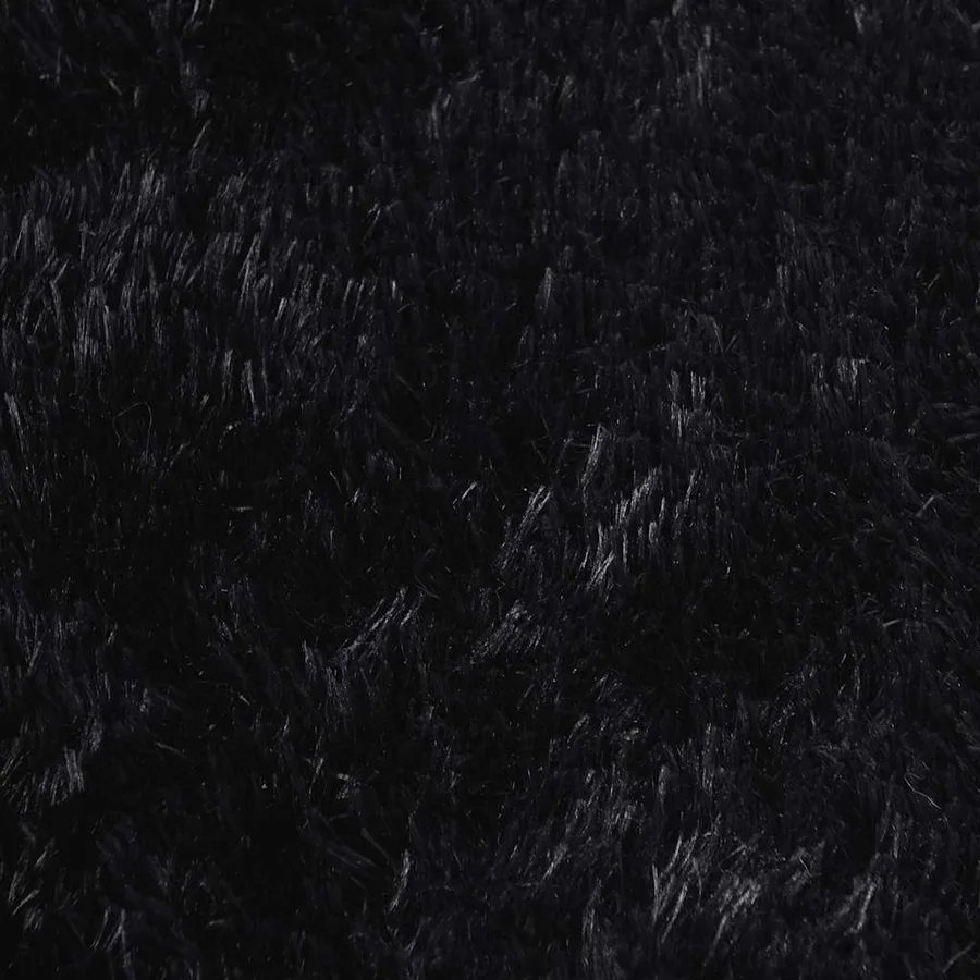 Tapis shaggy à poils longs NAVARRA noir 120x120 cm polyester - 9