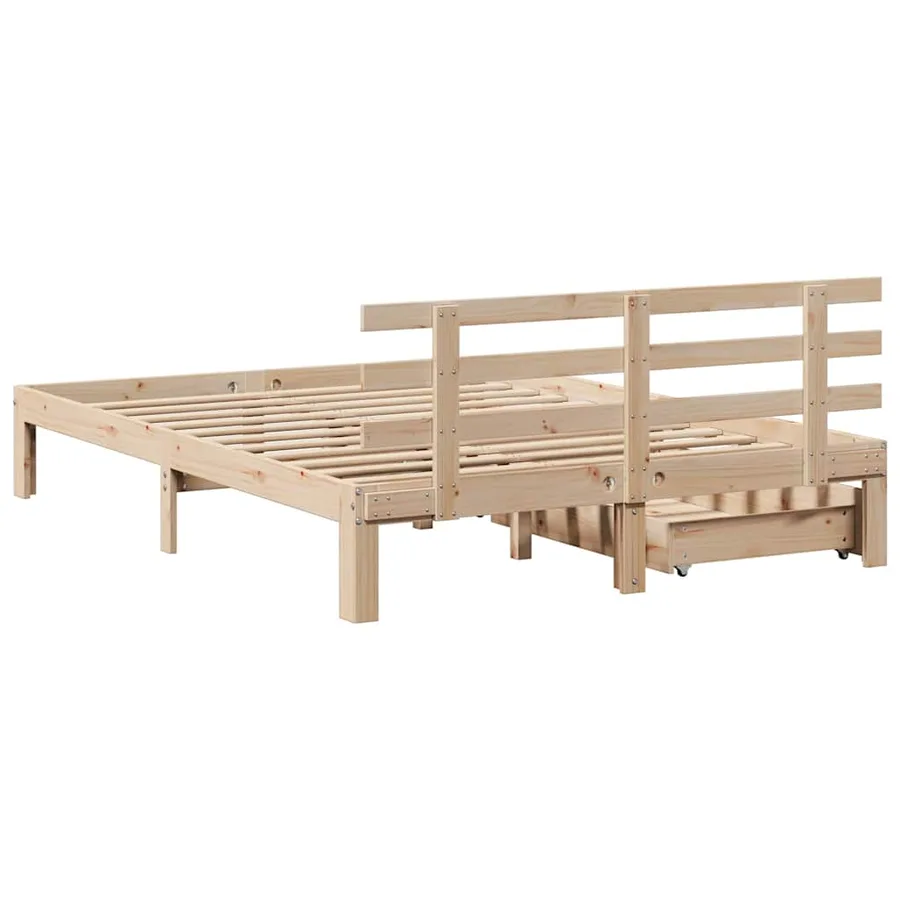 Cadre de lit avec tiroirs sans matelas 120x190 cm - 6