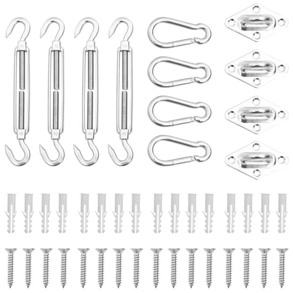 Jeu d'accessoires de voile d'ombrage 12 pcs Acier inoxydable