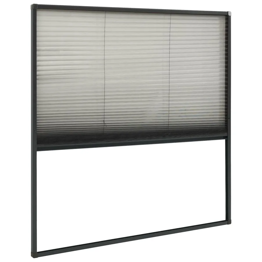 Moustiquaire plissée à fenêtre Aluminium Anthracite 120x120 cm - 4
