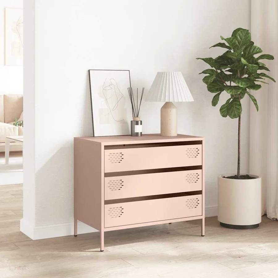 Buffet rose 68x39x58,5 cm acier laminé à froid - 3