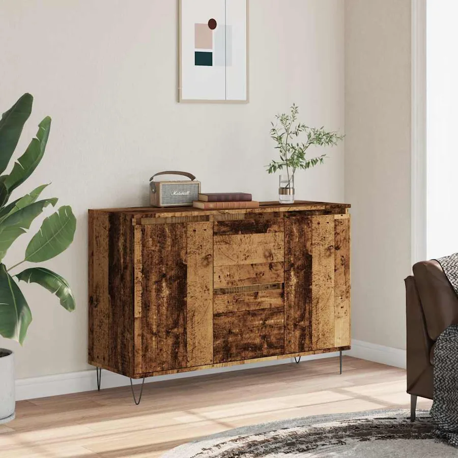 Buffet vieux bois 101,5x35x70 cm bois d’ingénierie