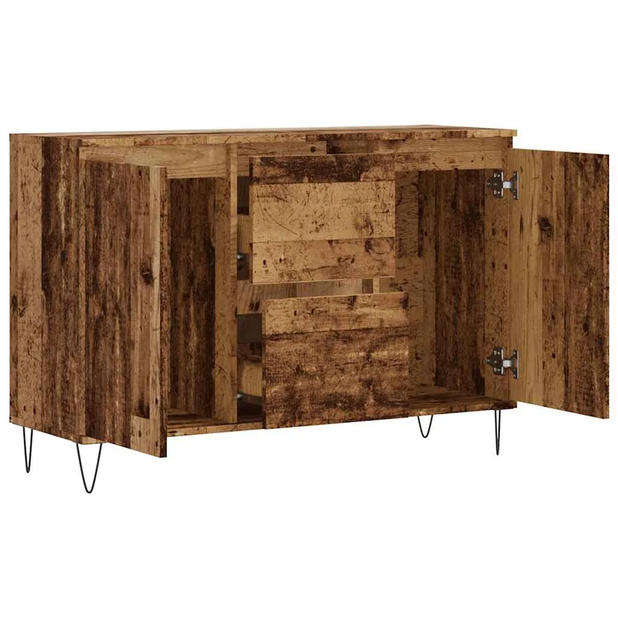 Buffet vieux bois 101,5x35x70 cm bois d’ingénierie - 7
