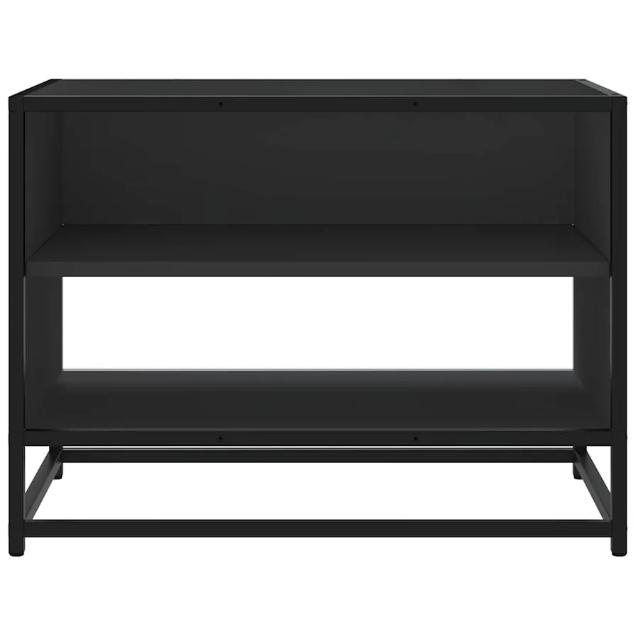 Meuble TV noir 61x40x46 cm bois d'ingénierie et métal - 4