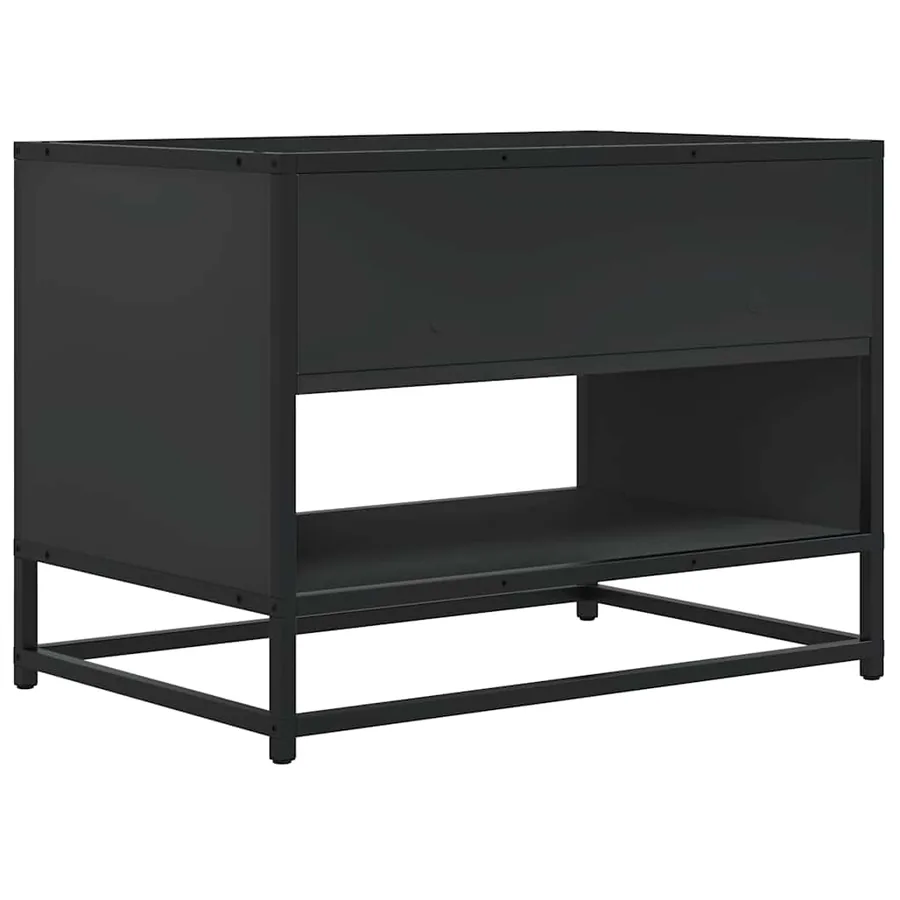 Meuble TV noir 61x40x46 cm bois d'ingénierie et métal - 5