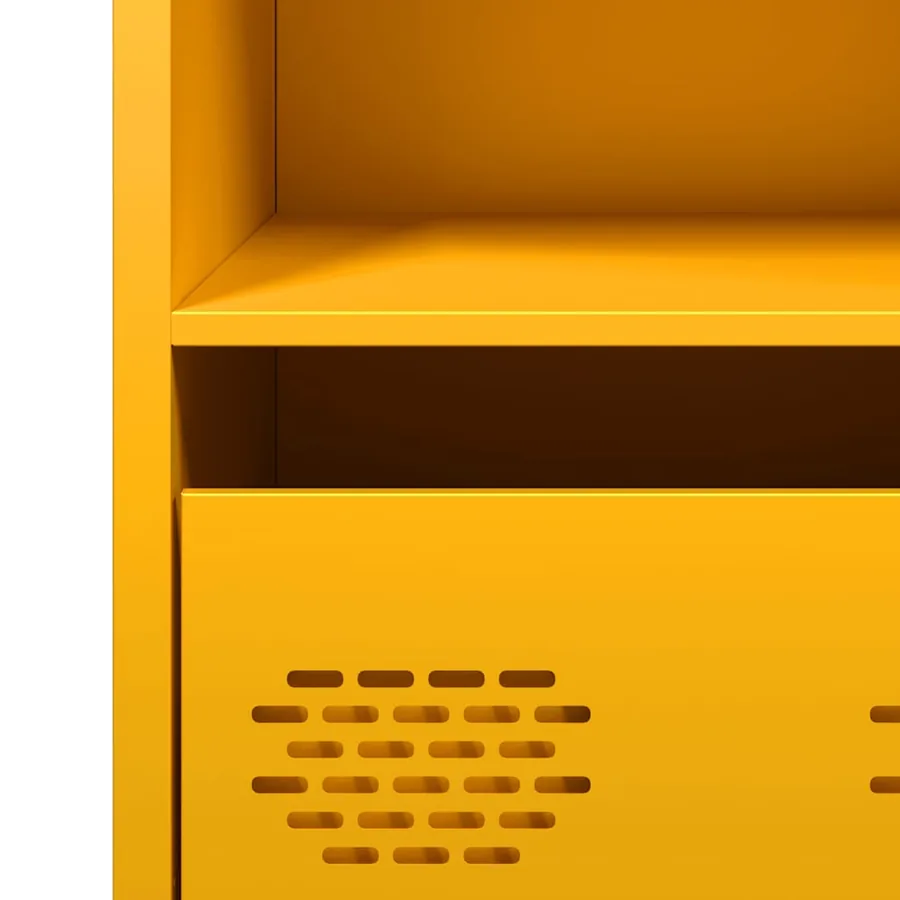 Buffet jaune moutarde 68x39x73,5 cm acier laminé à froid - 10