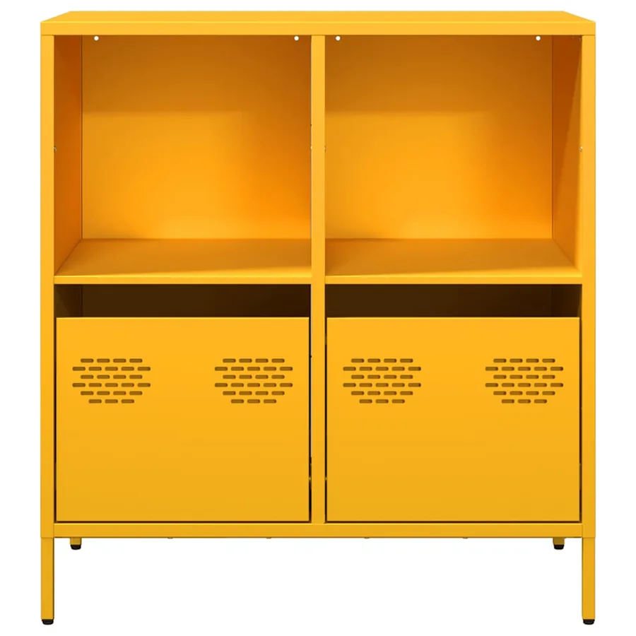 Buffet jaune moutarde 68x39x73,5 cm acier laminé à froid - 4
