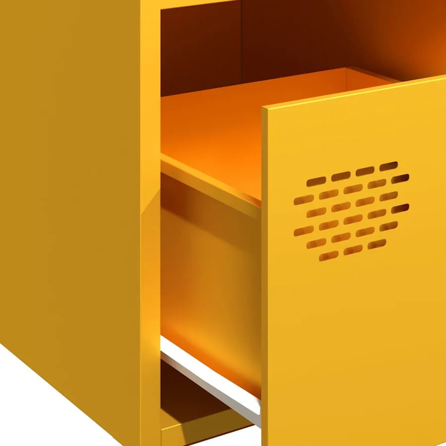 Buffet jaune moutarde 68x39x73,5 cm acier laminé à froid - 9