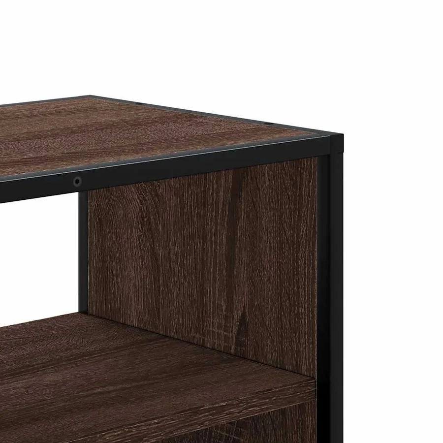 Meuble TV chêne marron 80x31x39,5 cm bois d'ingénierie et métal - 8